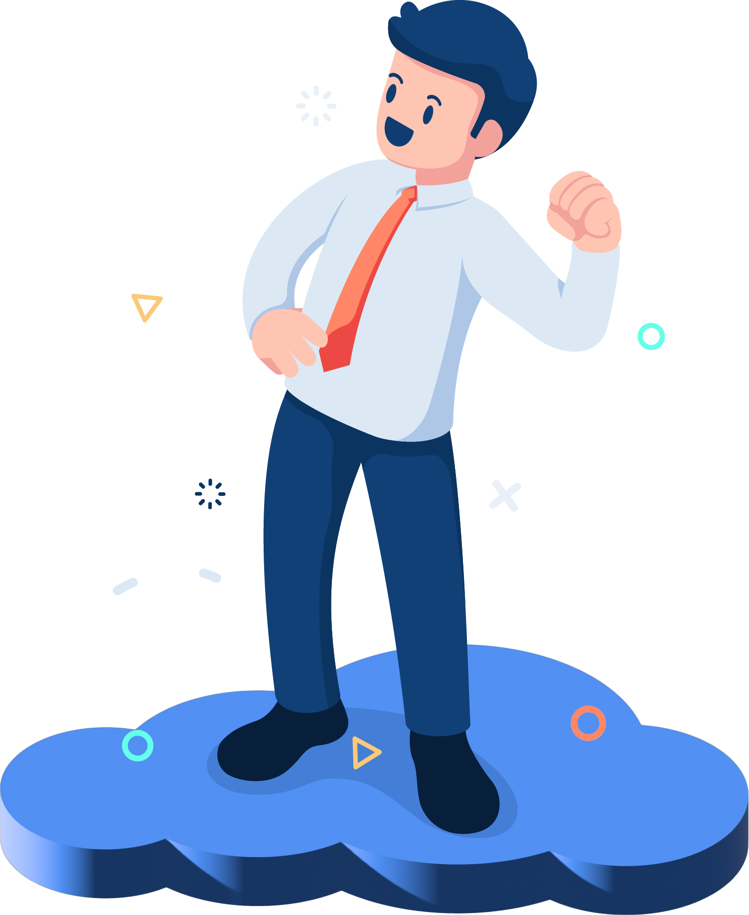 homme content sur son nuage - services cloud